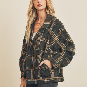 AUGGIE POCKETED SOFT PLAID SHACKET